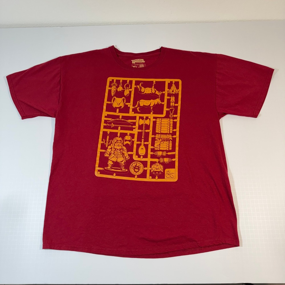 Dungeons & Dragons T-Shirt Mens XL Red Crewneck Loot Crate Sprue Graphic Tee